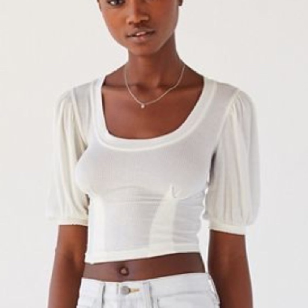 COPY - Out From Under Remi Ribbed Puff Sleeve Top.